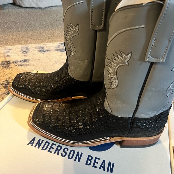 Anderson Bean Shoes - Anderson Bean - Black Lux Caiman HB